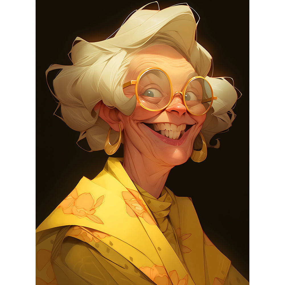 Diamond Painting - Full Round - Funny grandma (30*40CM)