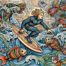 Load image into Gallery viewer, Diamond Painting - Full Round - color surfer (50*50CM)
