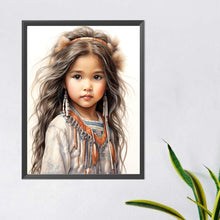 Load image into Gallery viewer, Diamond Painting - Full Round - indian girl (40*50CM)
