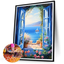 Load image into Gallery viewer, Diamond Painting - Full Square - The seaside outside the window (30*40CM)
