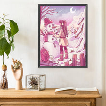 Load image into Gallery viewer, Diamond Painting - Full Round - girl making snowman (30*40CM)

