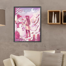 Load image into Gallery viewer, Diamond Painting - Full Round - girl making snowman (30*40CM)
