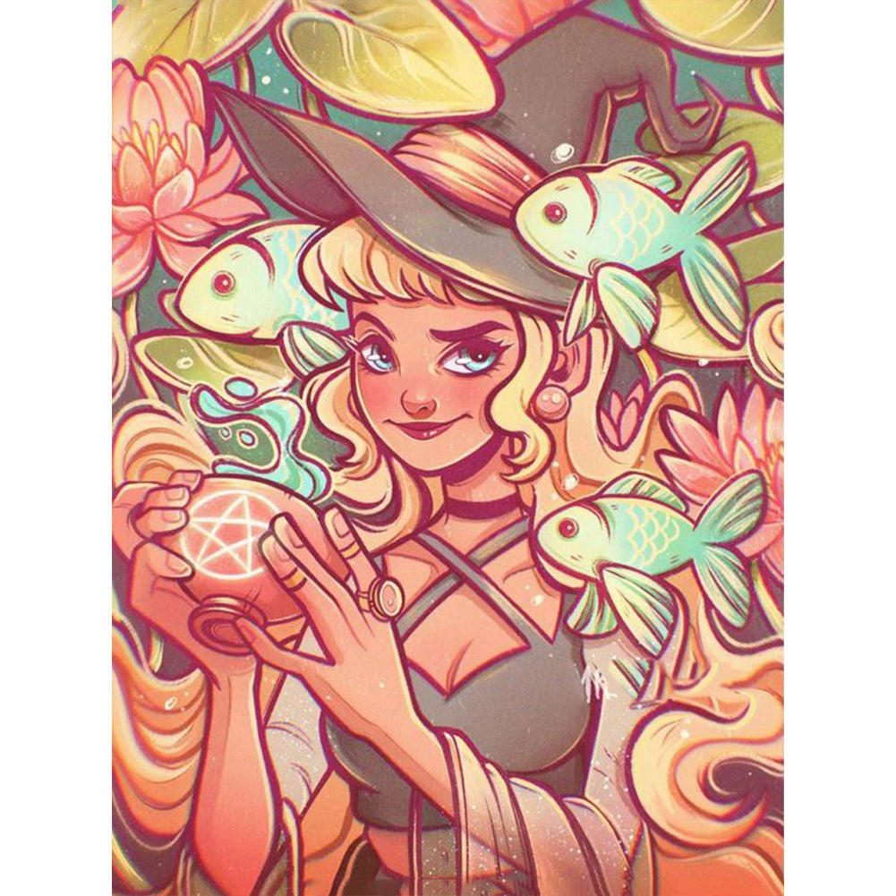 Diamond Painting - Full Round - magic girl (30*40CM)