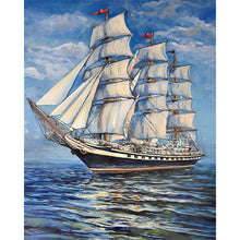 Load image into Gallery viewer, Diamond Painting - Full Square - sea sailing boat (40*50CM)
