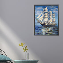 Load image into Gallery viewer, Diamond Painting - Full Square - sea sailing boat (40*50CM)
