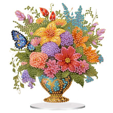 Load image into Gallery viewer, Acrylic Lily Butterfly Vase Diamond Painting Desktop Decorations Bedroom Decor
