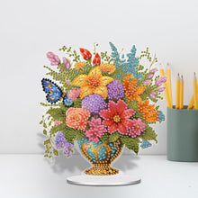 Load image into Gallery viewer, Acrylic Lily Butterfly Vase Diamond Painting Desktop Decorations Bedroom Decor
