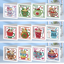 Load image into Gallery viewer, 12Pcs Month Calendar DIY Diamond Painting Greeting Card Birthday Gift for Friend
