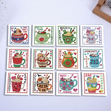 Load image into Gallery viewer, 12Pcs Month Calendar DIY Diamond Painting Greeting Card Birthday Gift for Friend
