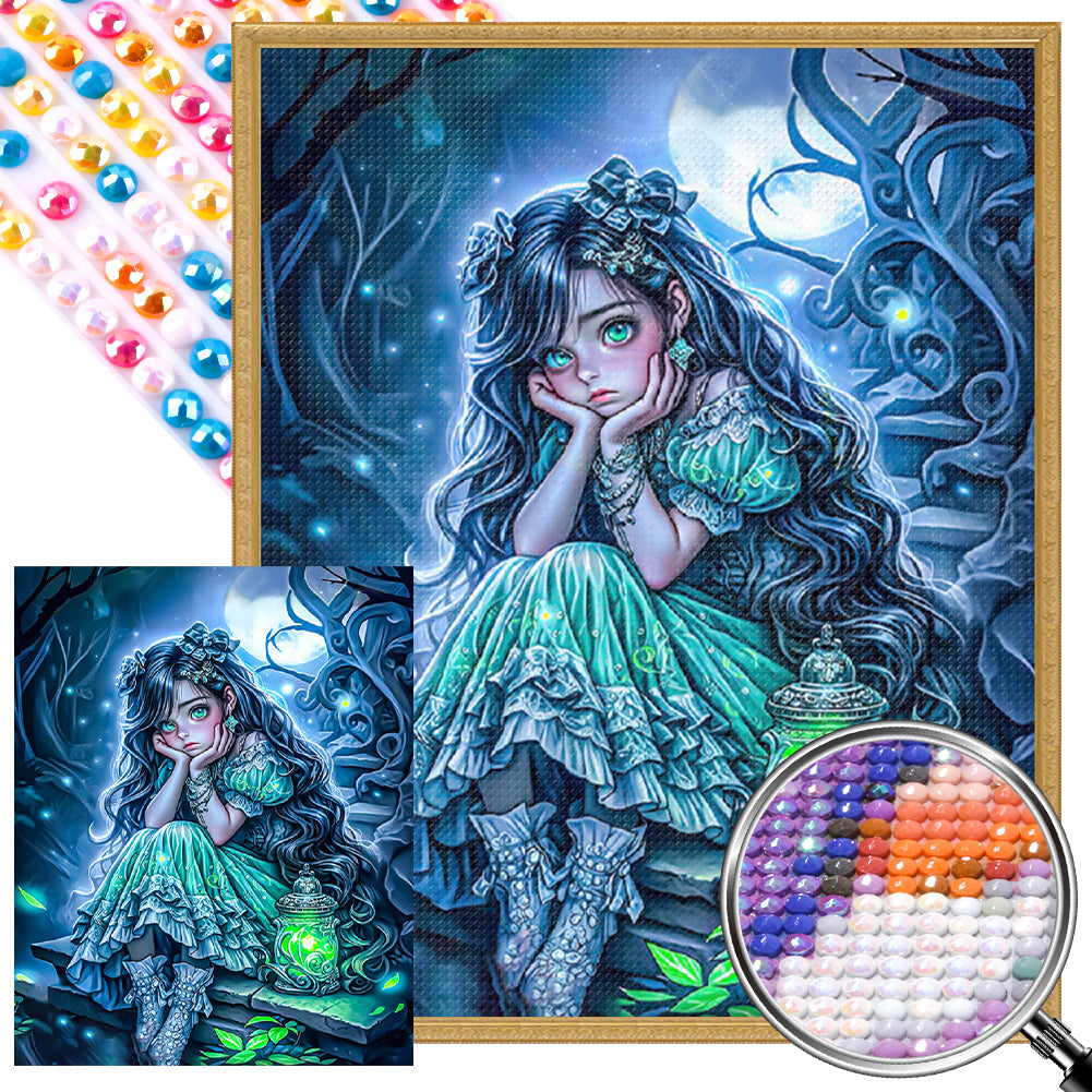 AB Diamond Painting - Full Round - dark forest girl (40*50CM)