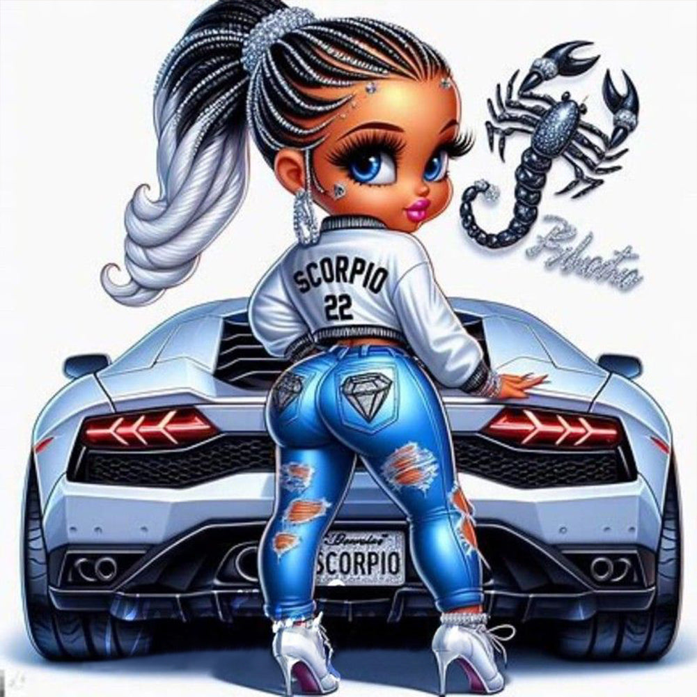 Diamond Painting - Full Round - car girl (30*30CM)