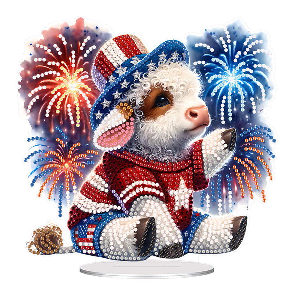 Acrylic Rose Table Top Diamond Painting Ornament Kits Lamp for Home Office Decor