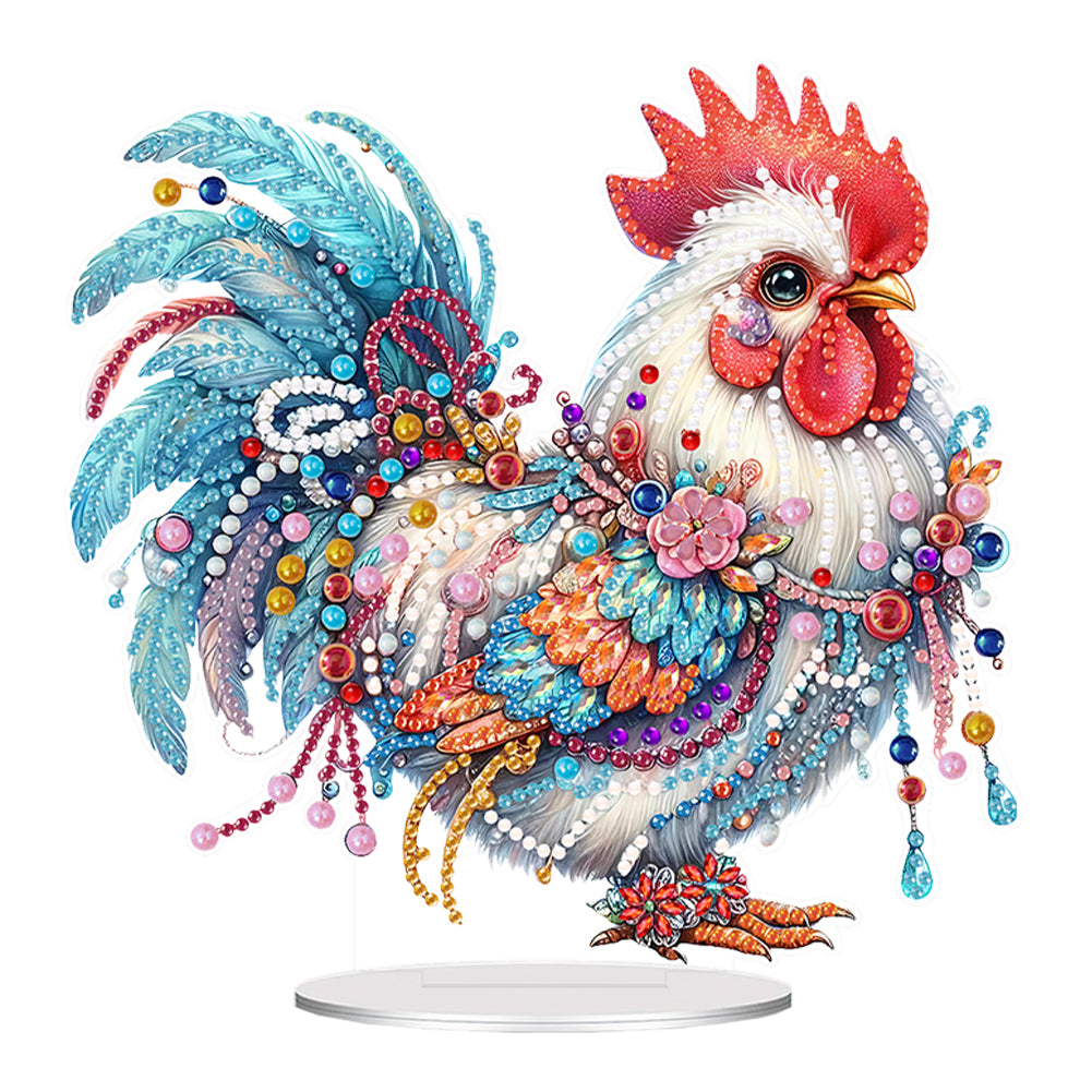 Acrylic Rose Table Top Diamond Painting Ornament Kits Lamp for Home Office Decor