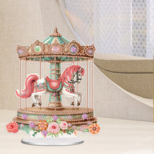 Load image into Gallery viewer, Acrylic Carousel Diamond Painting Desktop Decorations Tabletop Diamond Art Kits
