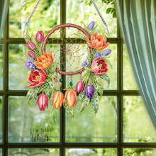 Load image into Gallery viewer, Acrylic Special Shaped Flowers Plants 5D DIY Diamond Dream Catcher Pendant Craft
