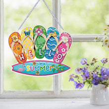 Load image into Gallery viewer, Acrylic Summer Vibe 5D DIY Diamond Painting Dots Pendant for Garden Window Decor
