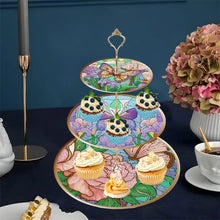 Load image into Gallery viewer, 3 Tier Acrylic Butterfly Pattern 5D DIY Diamond Painting Serving Tray Home Decor
