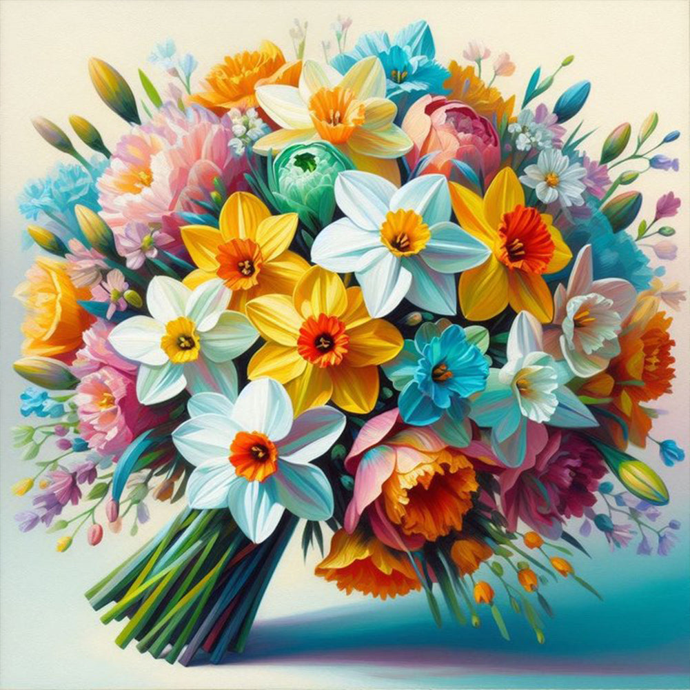 Diamond Painting - Full Round - a bouquet of blooming flowers (30*30CM)