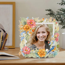 Load image into Gallery viewer, Floral Rhinestone Tabletop Photo Frame Kit Table Top Diamond Painting Frame Kits
