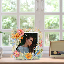 Load image into Gallery viewer, Floral Rhinestone Tabletop Photo Frame Kit Table Top Diamond Painting Frame Kits
