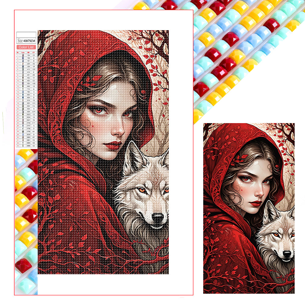 Diamond Painting - Full Square - woman in red (40*75CM)