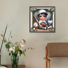 Load image into Gallery viewer, Diamond Painting - Full Round - baseball boy (30*30CM)
