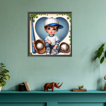 Load image into Gallery viewer, Diamond Painting - Full Round - baseball boy (30*30CM)

