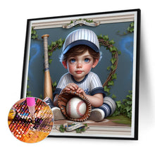 Load image into Gallery viewer, Diamond Painting - Full Round - baseball boy (30*30CM)
