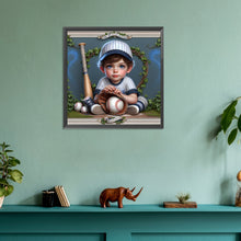 Load image into Gallery viewer, Diamond Painting - Full Round - baseball boy (30*30CM)
