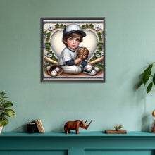 Load image into Gallery viewer, Diamond Painting - Full Round - baseball boy (30*30CM)
