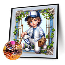 Load image into Gallery viewer, Diamond Painting - Full Round - baseball boy (30*30CM)
