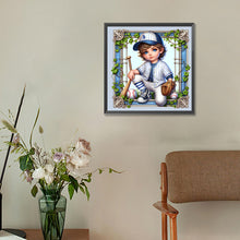 Load image into Gallery viewer, Diamond Painting - Full Round - baseball boy (30*30CM)
