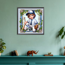 Load image into Gallery viewer, Diamond Painting - Full Round - baseball boy (30*30CM)
