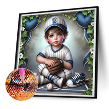 Load image into Gallery viewer, Diamond Painting - Full Round - baseball boy (30*30CM)
