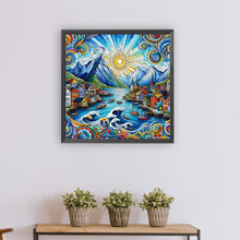 Load image into Gallery viewer, Diamond Painting - Full Round - abstract color houses (50*50CM)
