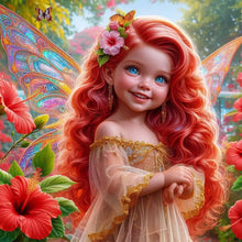 Load image into Gallery viewer, Diamond Painting - Full Round - Red hair butterfly girl (30*30CM)
