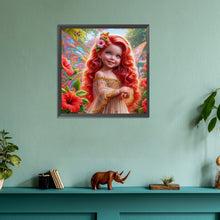 Load image into Gallery viewer, Diamond Painting - Full Round - Red hair butterfly girl (30*30CM)
