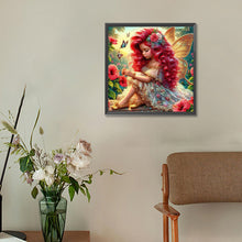 Load image into Gallery viewer, Diamond Painting - Full Round - Red hair butterfly girl (30*30CM)
