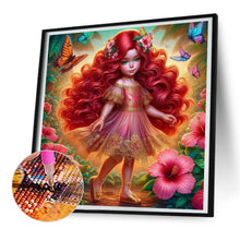 Load image into Gallery viewer, Diamond Painting - Full Round - Red hair butterfly girl (30*30CM)
