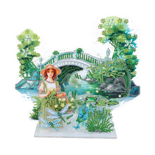 Load image into Gallery viewer, Acrylic Arch Bridge Pond Desktop Diamond Art Kits for Home Office Decor

