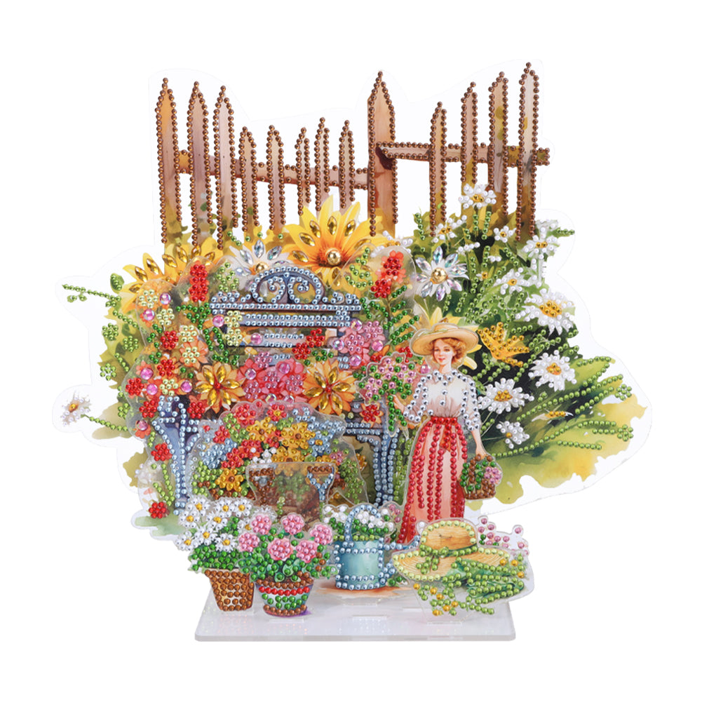 Acrylic Flower Table Top Diamond Painting Ornament Kits Desktop Diamond Art Kits