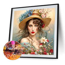 Load image into Gallery viewer, Diamond Painting - Full Round - Girl with gorgeous red lips (40*40CM)
