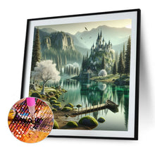 Load image into Gallery viewer, Diamond Painting - Full Round - White Tree Landscape Castle (40*40CM)
