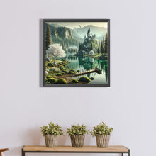 Load image into Gallery viewer, Diamond Painting - Full Round - White Tree Landscape Castle (40*40CM)
