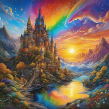 Load image into Gallery viewer, Diamond Painting - Full Round - Rainbow sky and landscape castle (40*40CM)
