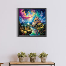 Load image into Gallery viewer, Diamond Painting - Full Round - Colorful clouds and landscape castle (40*40CM)
