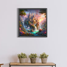 Load image into Gallery viewer, Diamond Painting - Full Round - Sunset waterfall and landscape castle (40*40CM)
