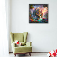 Load image into Gallery viewer, Diamond Painting - Full Round - Sunset waterfall and landscape castle (40*40CM)
