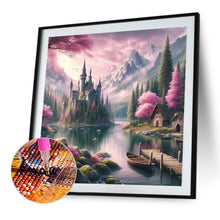 Load image into Gallery viewer, Diamond Painting - Full Round - pink tree landscape castle (40*40CM)
