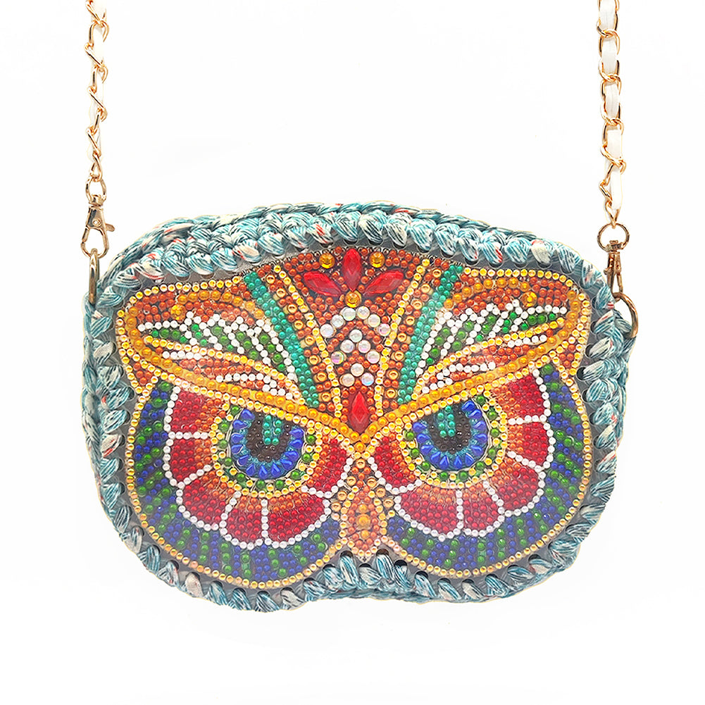 Partial Special Shaped Owl Mandala 5D Diamond Handmade Knitting Bag Daily Purse